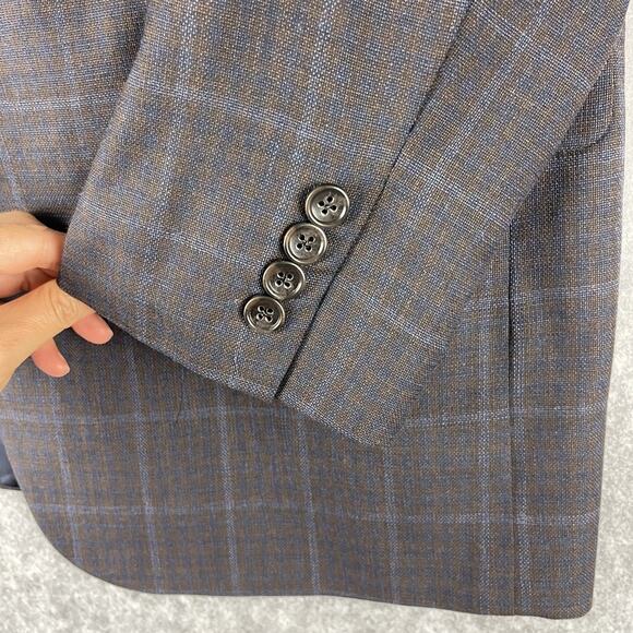 Jos A Bank Reserve Wool Blazer Sport Coat Mens 44R Plaid Tailored Fit Super 130s - Picture 9 of 16